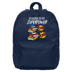 Reading Is My Superpower Funny Book Lover Bookworm Librarian 16 in Basic Backpack