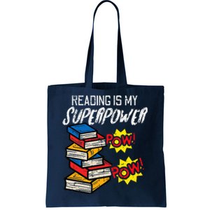 Reading Is My Superpower Funny Book Lover Bookworm Librarian Tote Bag