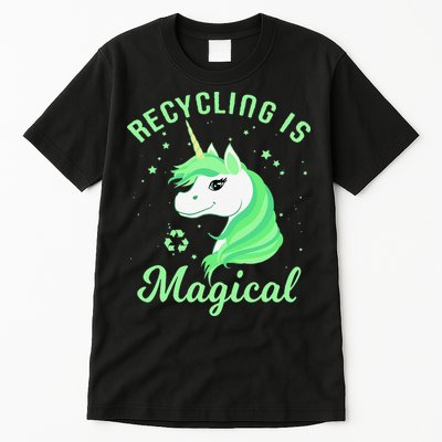 Recycling Is Magical Unicorn Earth Day Tall T-Shirt