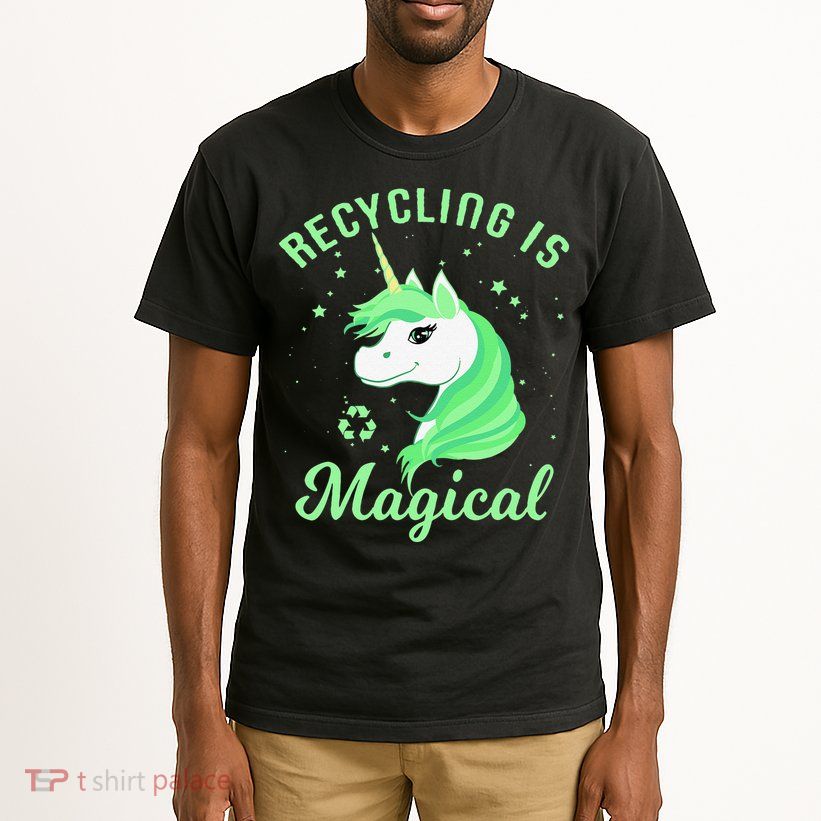 Recycling Is Magical Unicorn Earth Day Tall T-Shirt