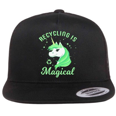 Recycling Is Magical Unicorn Earth Day Flatbill Hat