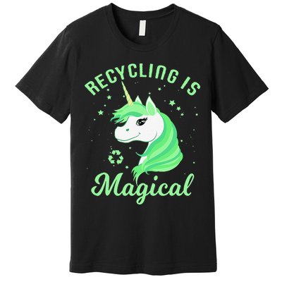 Recycling Is Magical Unicorn Earth Day Premium T-Shirt