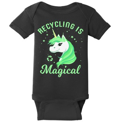 Recycling Is Magical Unicorn Earth Day Baby Bodysuit
