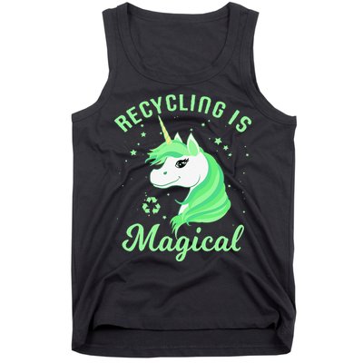 Recycling Is Magical Unicorn Earth Day Tank Top