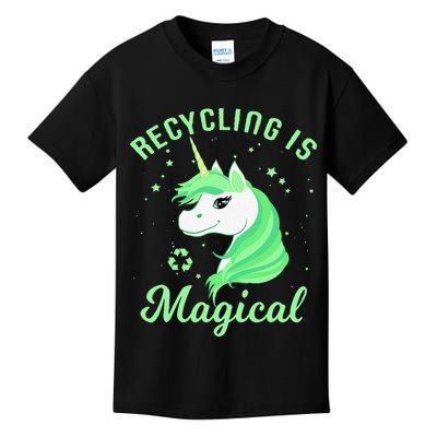 Recycling Is Magical Unicorn Earth Day Kids T-Shirt