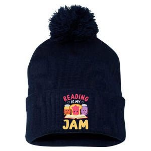 Reading Is My Jam Funny I Love To Read Books Pom Pom 12in Knit Beanie