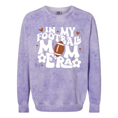 Retro In My Football Mom Era Football Mama Colorblast Crewneck Sweatshirt