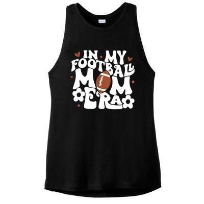 Retro In My Football Mom Era Football Mama Ladies PosiCharge Tri-Blend Wicking Tank