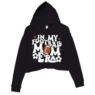 Retro In My Football Mom Era Football Mama Crop Fleece Hoodie