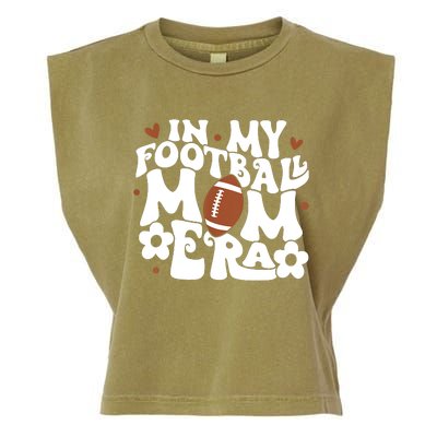 Retro In My Football Mom Era Football Mama Garment-Dyed Women's Muscle Tee