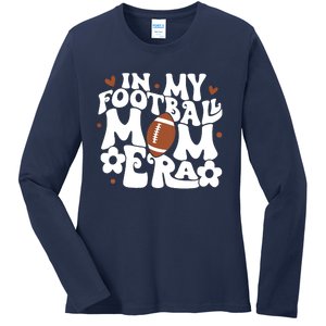 Retro In My Football Mom Era Football Mama Ladies Long Sleeve Shirt