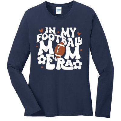 Retro In My Football Mom Era Football Mama Ladies Long Sleeve Shirt