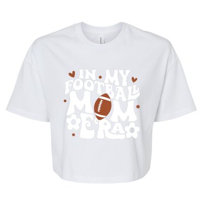 Retro In My Football Mom Era Football Mama Bella+Canvas Jersey Crop Tee