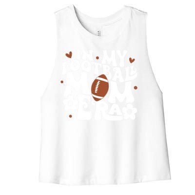 Retro In My Football Mom Era Football Mama Women's Racerback Cropped Tank