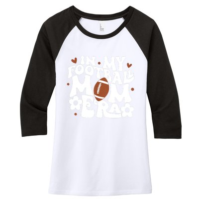 Retro In My Football Mom Era Football Mama Women's Tri-Blend 3/4-Sleeve Raglan Shirt