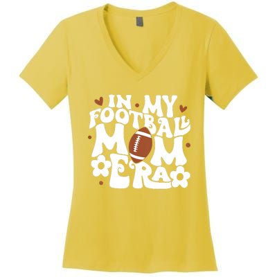 Retro In My Football Mom Era Football Mama Women's V-Neck T-Shirt