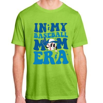 Retro In My Baseball Mom Era Smile Face Funny Mothers Day Adult ChromaSoft Performance T-Shirt