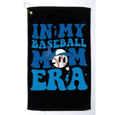 Retro In My Baseball Mom Era Smile Face Funny Mothers Day Platinum Collection Golf Towel