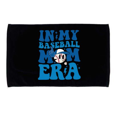 Retro In My Baseball Mom Era Smile Face Funny Mothers Day Microfiber Hand Towel