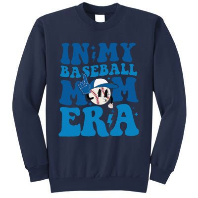 Retro In My Baseball Mom Era Smile Face Funny Mothers Day Sweatshirt