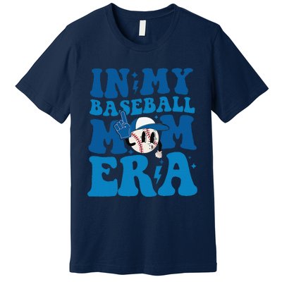 Retro In My Baseball Mom Era Smile Face Funny Mothers Day Premium T-Shirt