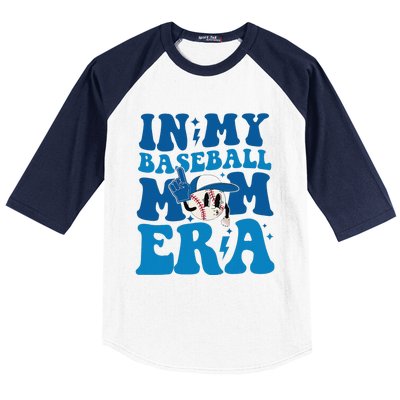 Retro In My Baseball Mom Era Smile Face Funny Mothers Day Baseball Sleeve Shirt