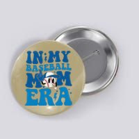 Retro In My Baseball Mom Era Smile Face Funny Mothers Day Button