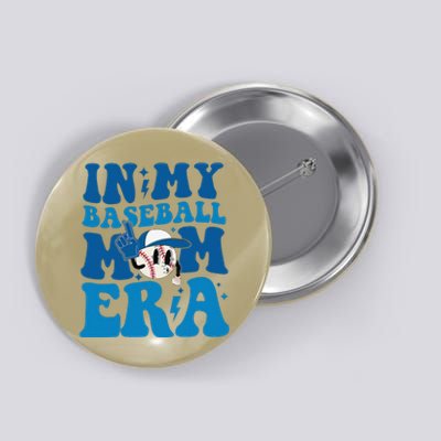 Retro In My Baseball Mom Era Smile Face Funny Mothers Day Button