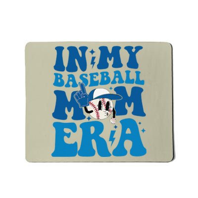 Retro In My Baseball Mom Era Smile Face Funny Mothers Day Mousepad