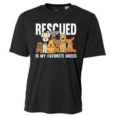 Rescued Is My Favorite Breed Puppy Lover Dog Rescue Cooling Performance Crew T-Shirt