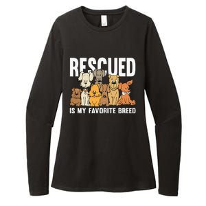 Rescued Is My Favorite Breed Puppy Lover Dog Rescue Womens CVC Long Sleeve Shirt