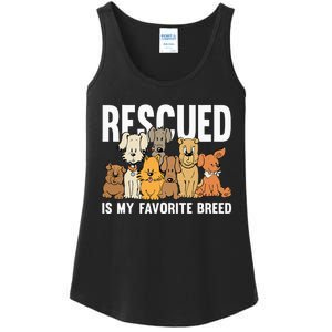 Rescued Is My Favorite Breed Puppy Lover Dog Rescue Ladies Essential Tank