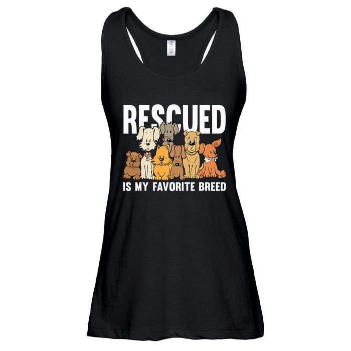 Rescued Is My Favorite Breed Puppy Lover Dog Rescue Ladies Essential Flowy Tank