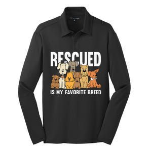 Rescued Is My Favorite Breed Puppy Lover Dog Rescue Silk Touch Performance Long Sleeve Polo