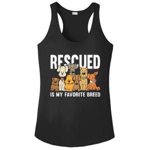 Rescued Is My Favorite Breed Puppy Lover Dog Rescue Ladies PosiCharge Competitor Racerback Tank