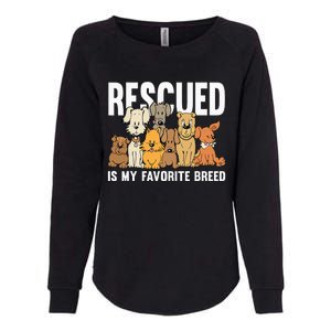 Rescued Is My Favorite Breed Puppy Lover Dog Rescue Womens California Wash Sweatshirt