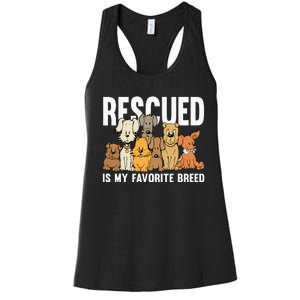 Rescued Is My Favorite Breed Puppy Lover Dog Rescue Women's Racerback Tank