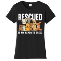 Rescued Is My Favorite Breed Puppy Lover Dog Rescue Women's T-Shirt