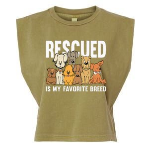 Rescued Is My Favorite Breed Puppy Lover Dog Rescue Garment-Dyed Women's Muscle Tee