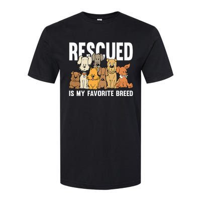 Rescued Is My Favorite Breed Puppy Lover Dog Rescue Softstyle® CVC T-Shirt