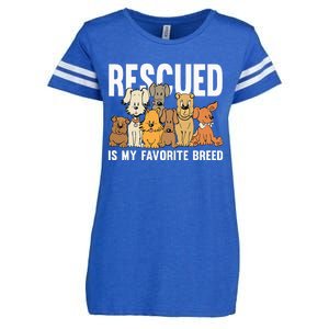 Rescued Is My Favorite Breed Puppy Lover Dog Rescue Enza Ladies Jersey Football T-Shirt