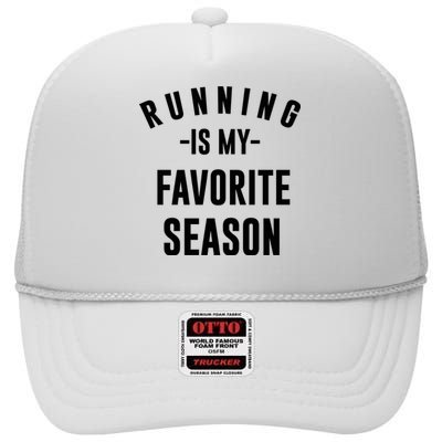 Running Is My Favorite Season High Crown Mesh Back Trucker Hat