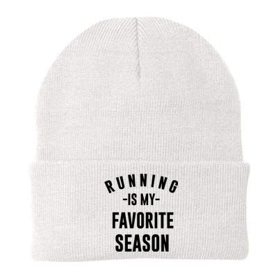 Running Is My Favorite Season Knit Cap Winter Beanie