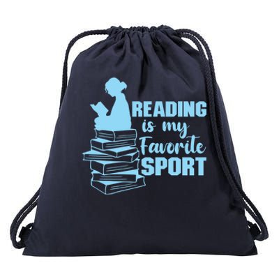 Reading Is My Favorite Sport Book Lovers Bookish Bookworm Gift Drawstring Bag