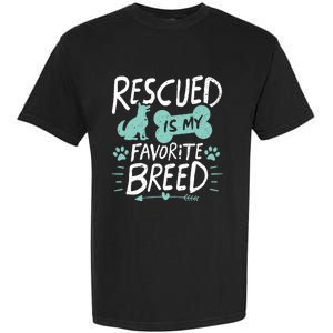 Rescued Is My Favorite Breed Dog Lover Gift Garment-Dyed Heavyweight T-Shirt