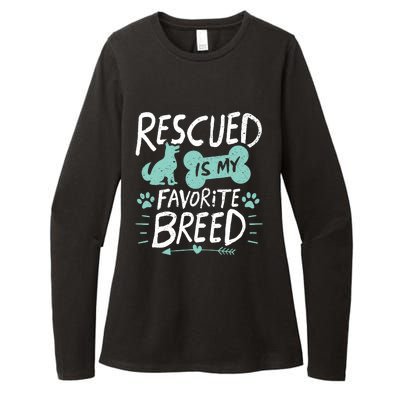 Rescued Is My Favorite Breed Dog Lover Gift Womens CVC Long Sleeve Shirt