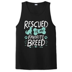 Rescued Is My Favorite Breed Dog Lover Gift PosiCharge Competitor Tank