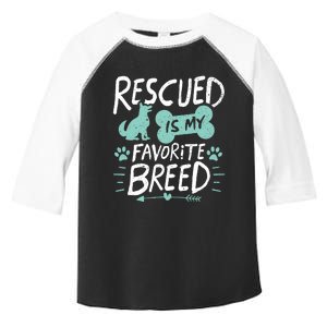 Rescued Is My Favorite Breed Dog Lover Gift Toddler Fine Jersey T-Shirt