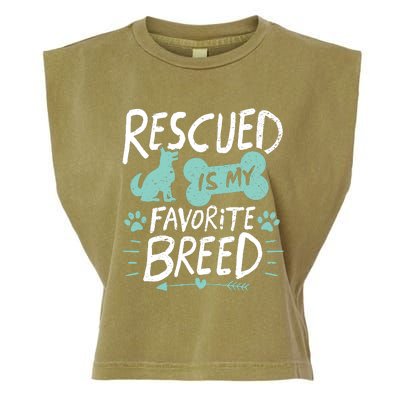 Rescued Is My Favorite Breed Dog Lover Gift Garment-Dyed Women's Muscle Tee