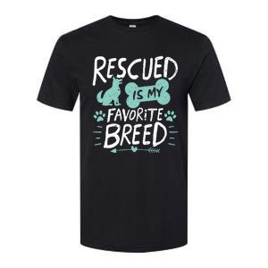 Rescued Is My Favorite Breed Dog Lover Gift Softstyle CVC T-Shirt